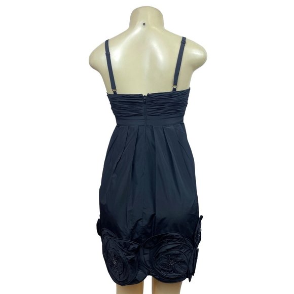 BCBG Max Azria Women’s Black Beaded Sequin Flower Cocktail Dress Sz O - Picture 10 of 14